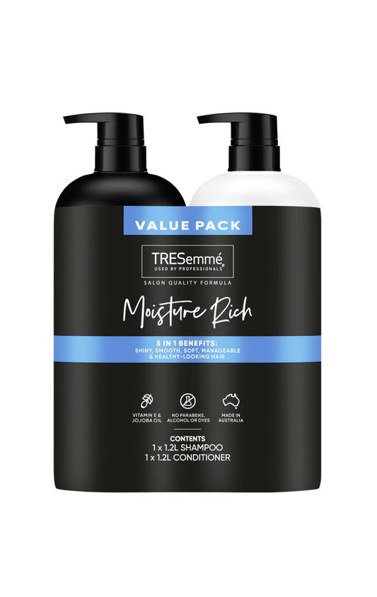 TRESemmé Shampoo & Conditioner
Moisture Rich 1.2 L x 2 ct