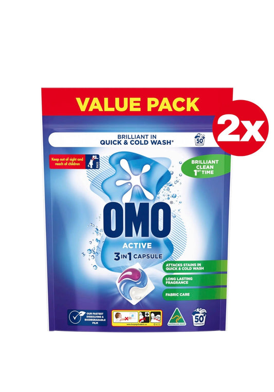 Omo Triple Active 3-in-1 Laundry
Capsules 100 pk