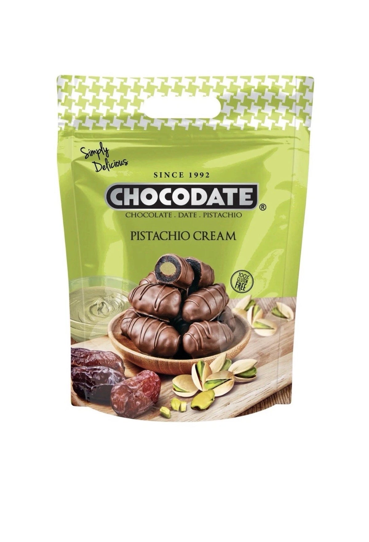 Dubai Chocodate Chocolate Date Pistachio Cream Dates 525g Individual Wrapped