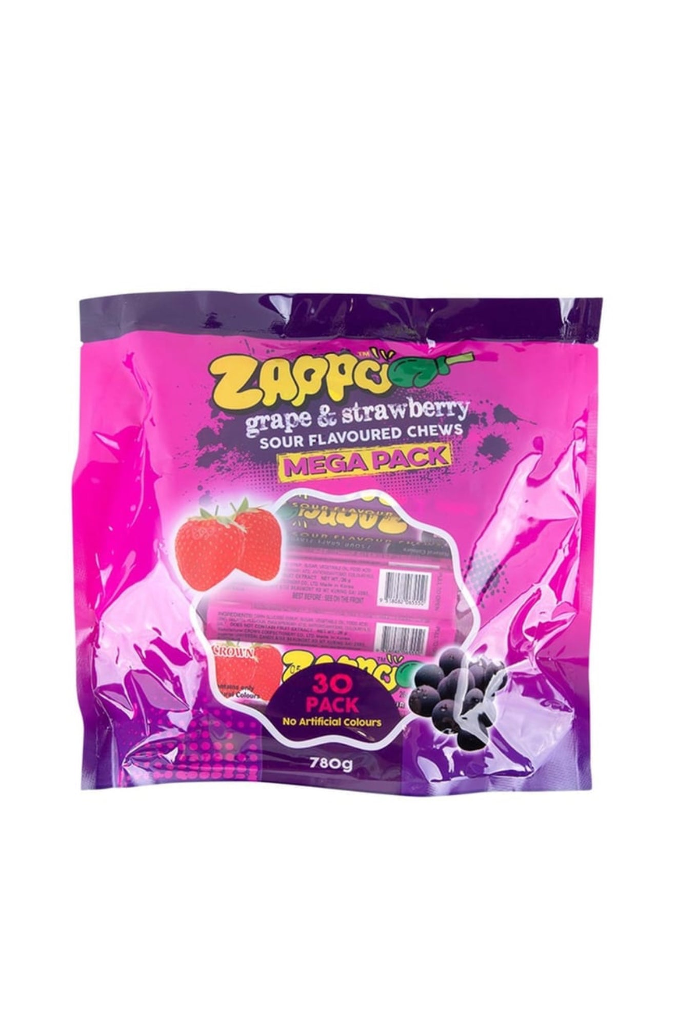 Zappo Sour Chews Candies 780 g 30 pk