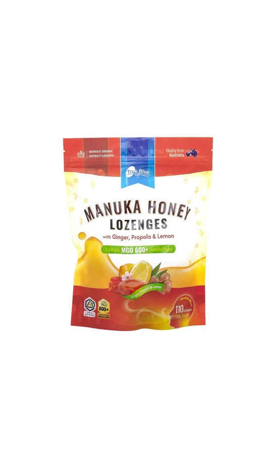 True Blue Manuka Honey Lozenges with Ginger, Propolis & Lemon 600 g