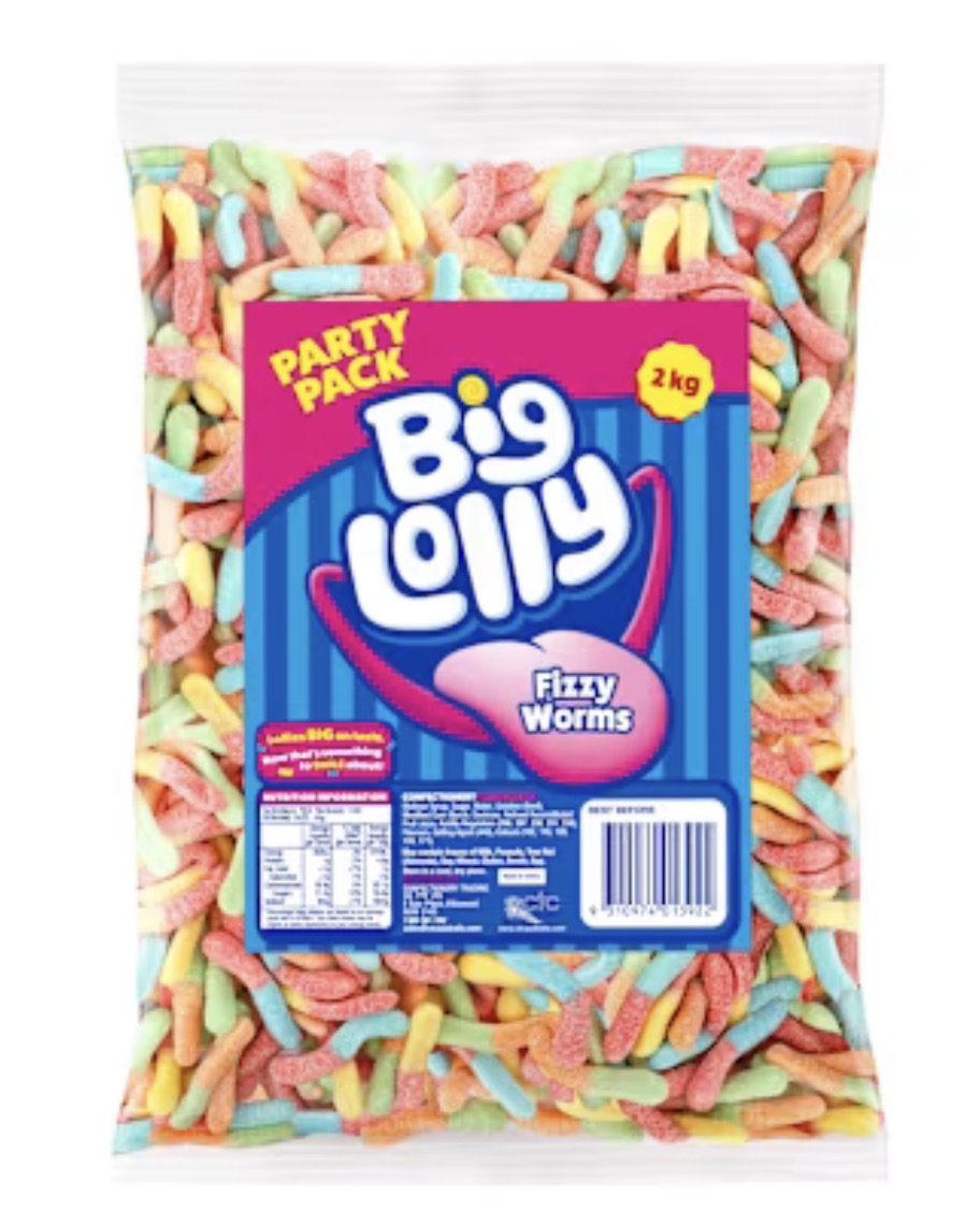 Big Lolly Fizzy Worms 2kg