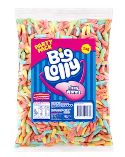 Big Lolly Fizzy Worms 2kg