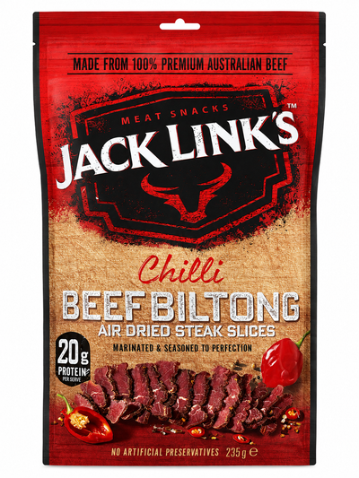 Jack Link's Chilli Beef Biltong Air Dried Steak Slices 235g