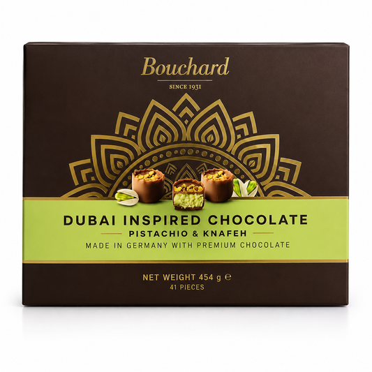 Bouchard Dubai Inspired Chocolate Pistachio and Knafeh Belgian Chocolate