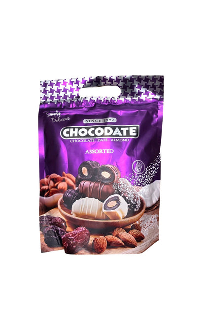 Dubai Chocodate Chocolate Date Almond Assorted Dates 525g Individual Wrapped