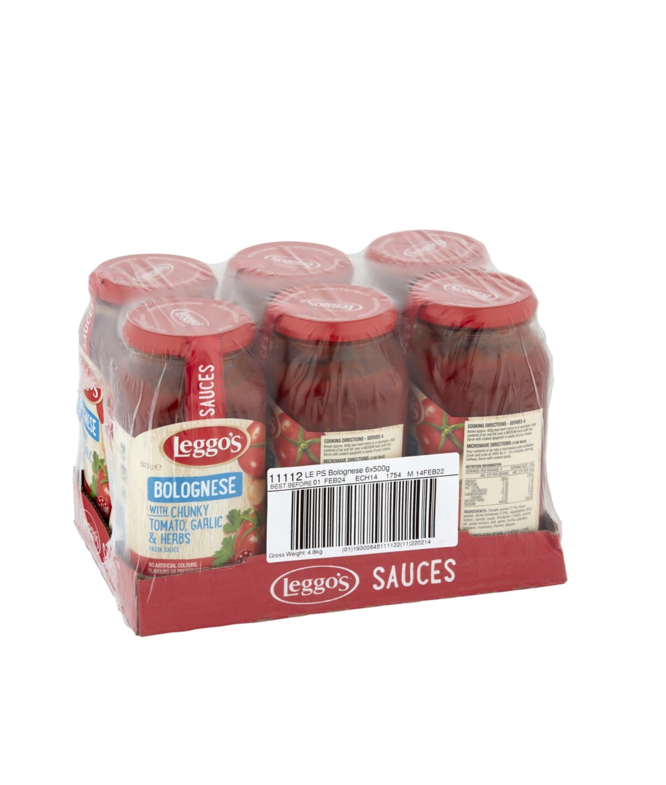 Leggo's Bolognese With Chunky Tomato, Garlic & Herbs Sauce (500 g x 6 ct)