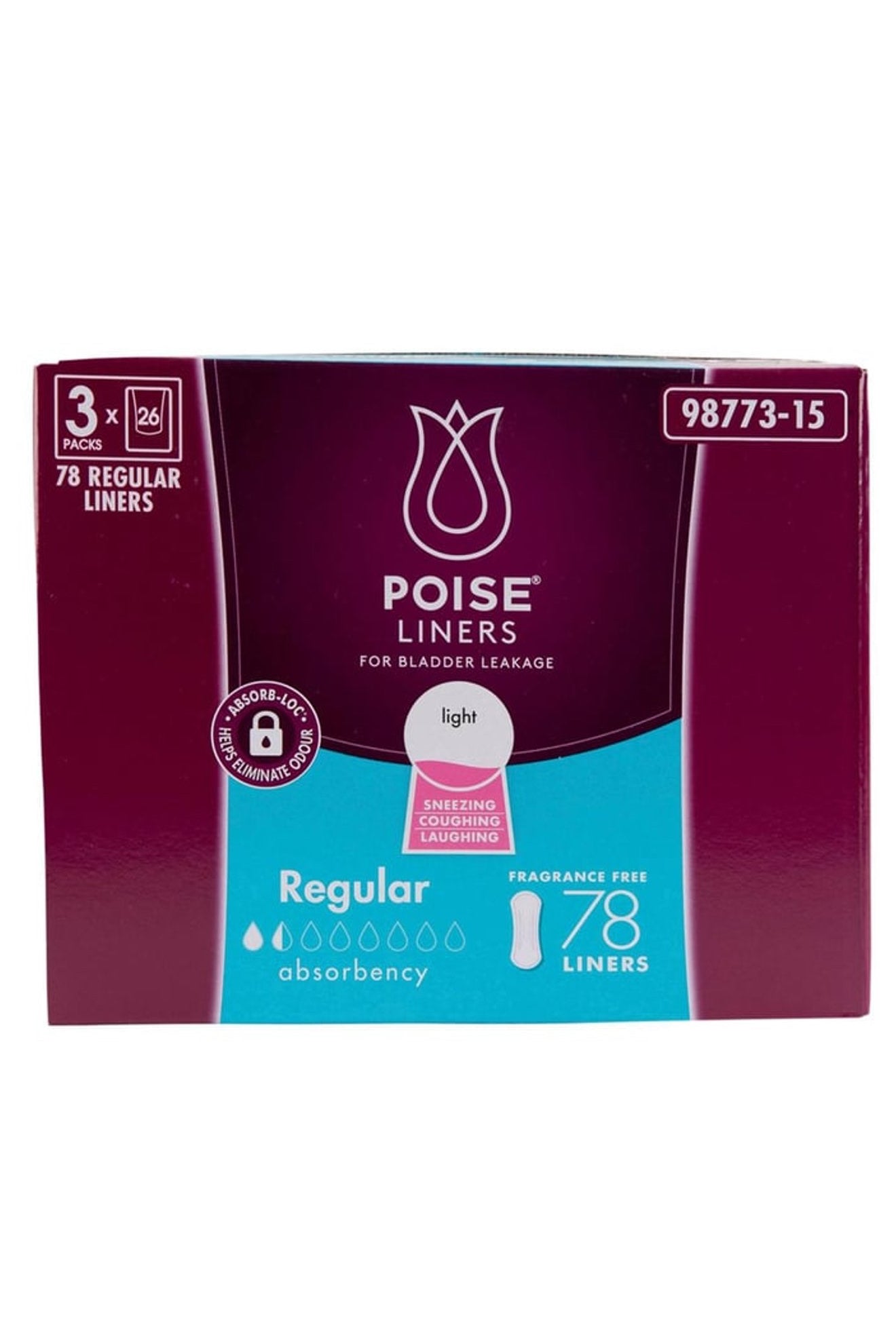 Poise Regular Liners 78 pk