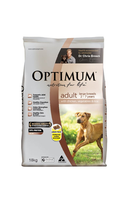 Optimum Chicken Vegetables & Rice Large Breeds Dry Dog Food 18 kg