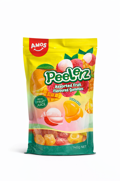 Amos Peelerz Assorted Fruit Gummies 140g