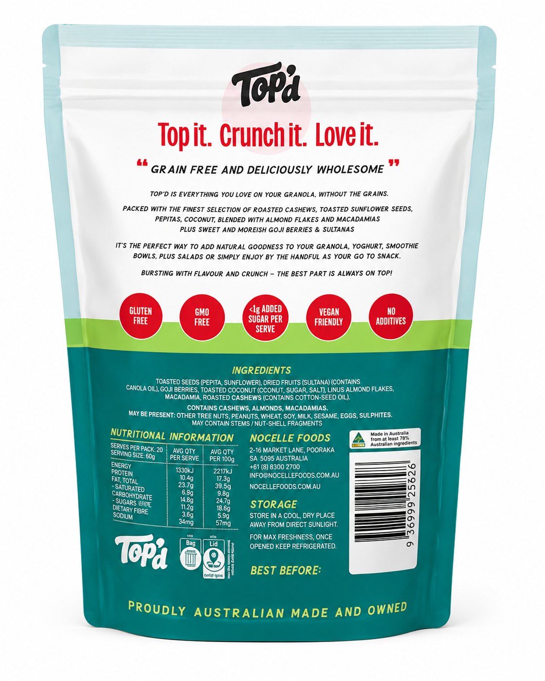 Top’d Granola Topper Grain Free Nut & Seed Mix 1.2kg