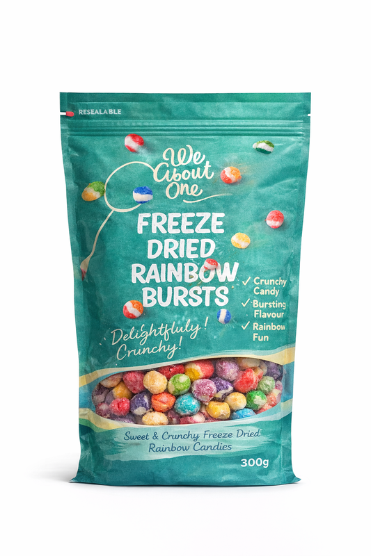 Freeze dried rainbow bursts 300g crunchy colourful candy bag