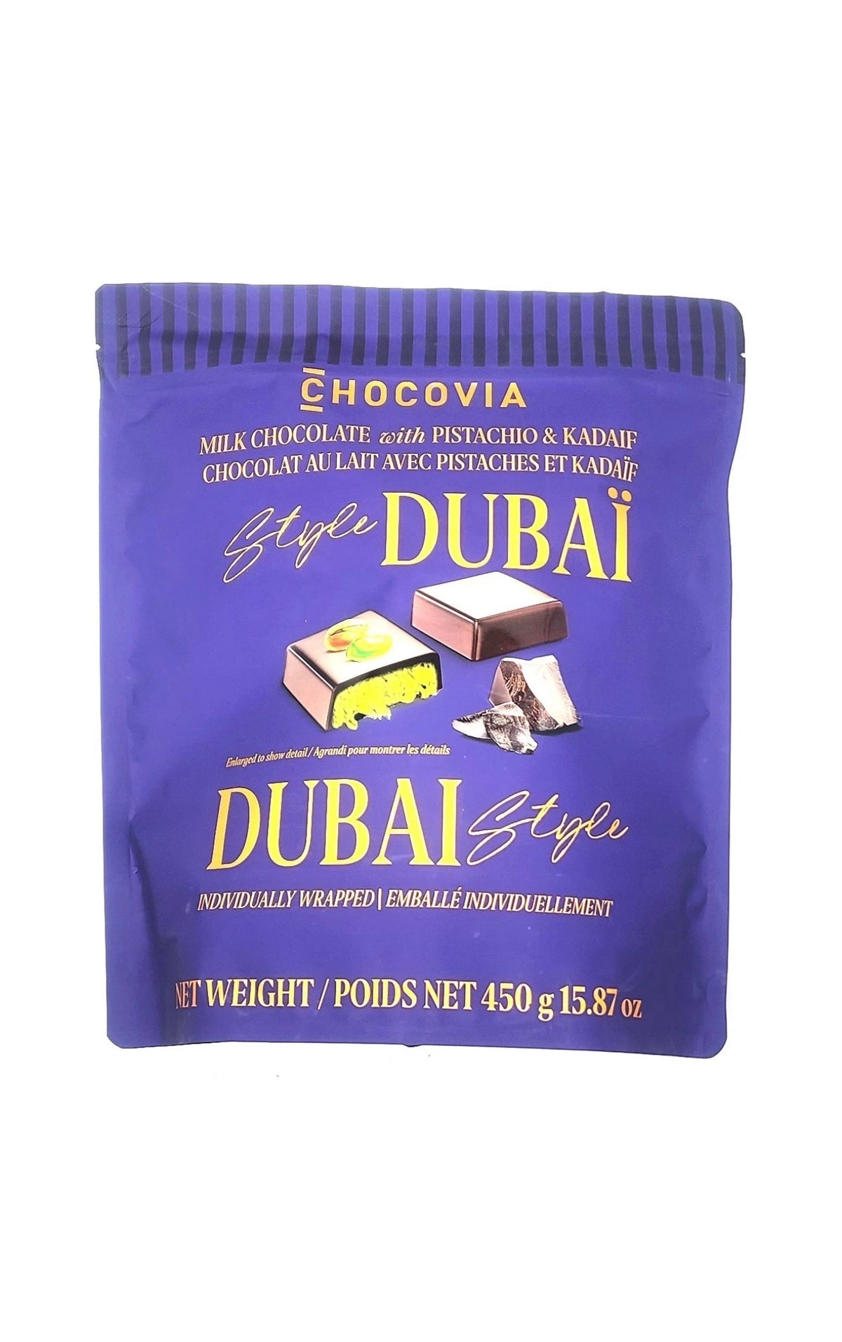 Dubai Style Milk Chocolate with Pistachio & Kadaif Individual Wrapped Sweet 450g