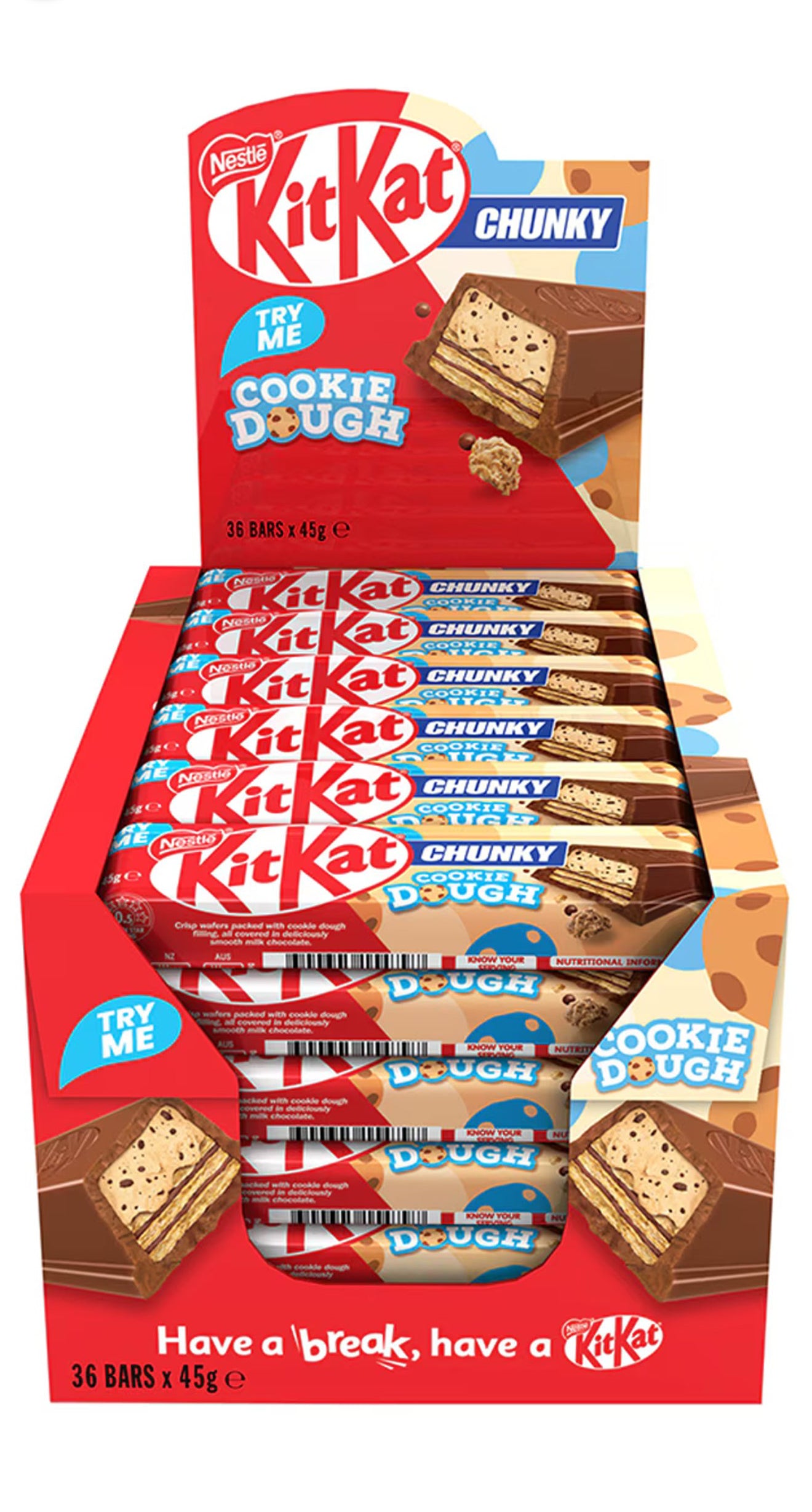 Kitkat Chunky Cookie Dough Chocolate Bars 45 g x 36 ct