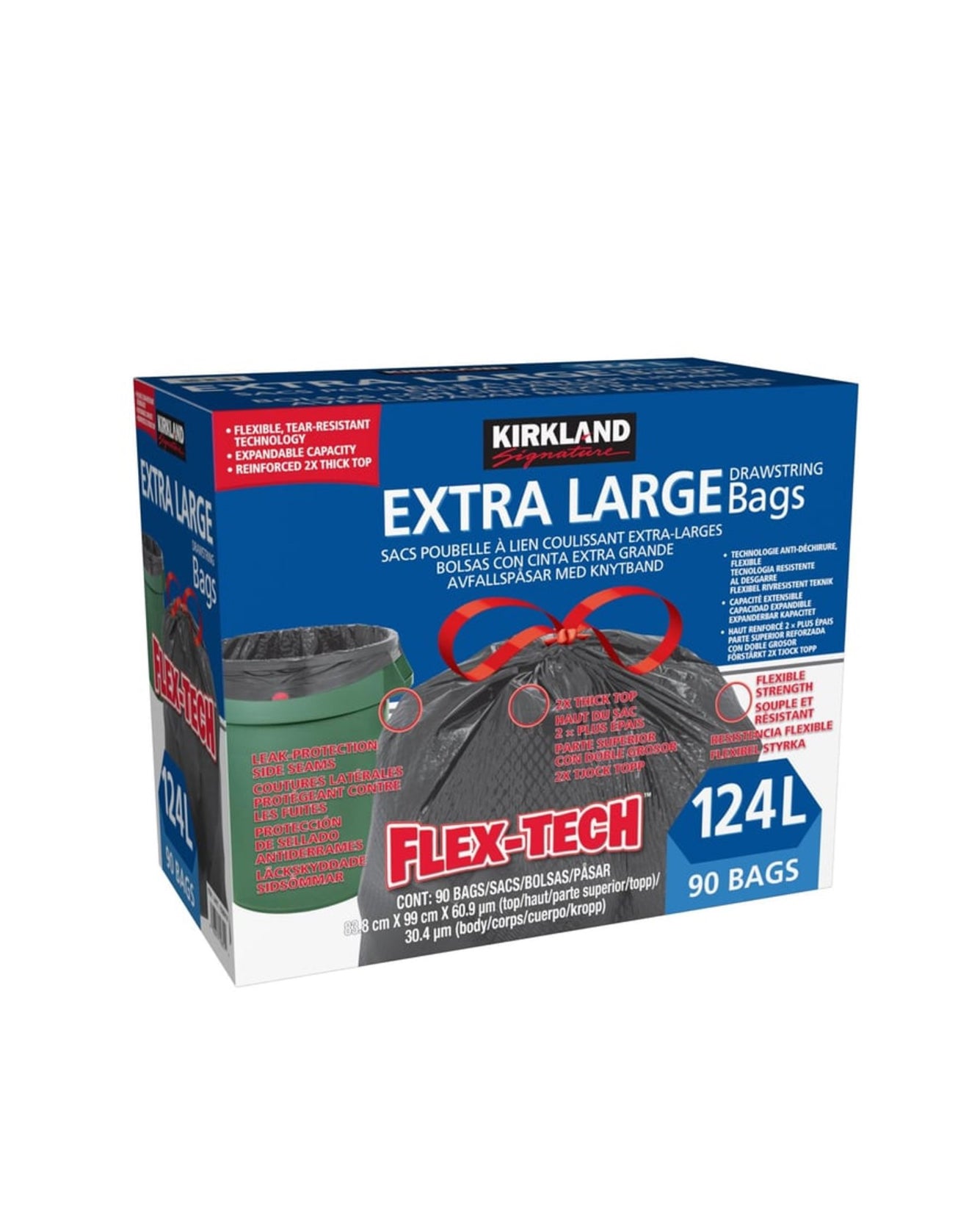 Kirkland Signature 124L Drawstring
Trash Bags 124 L x 90 pk