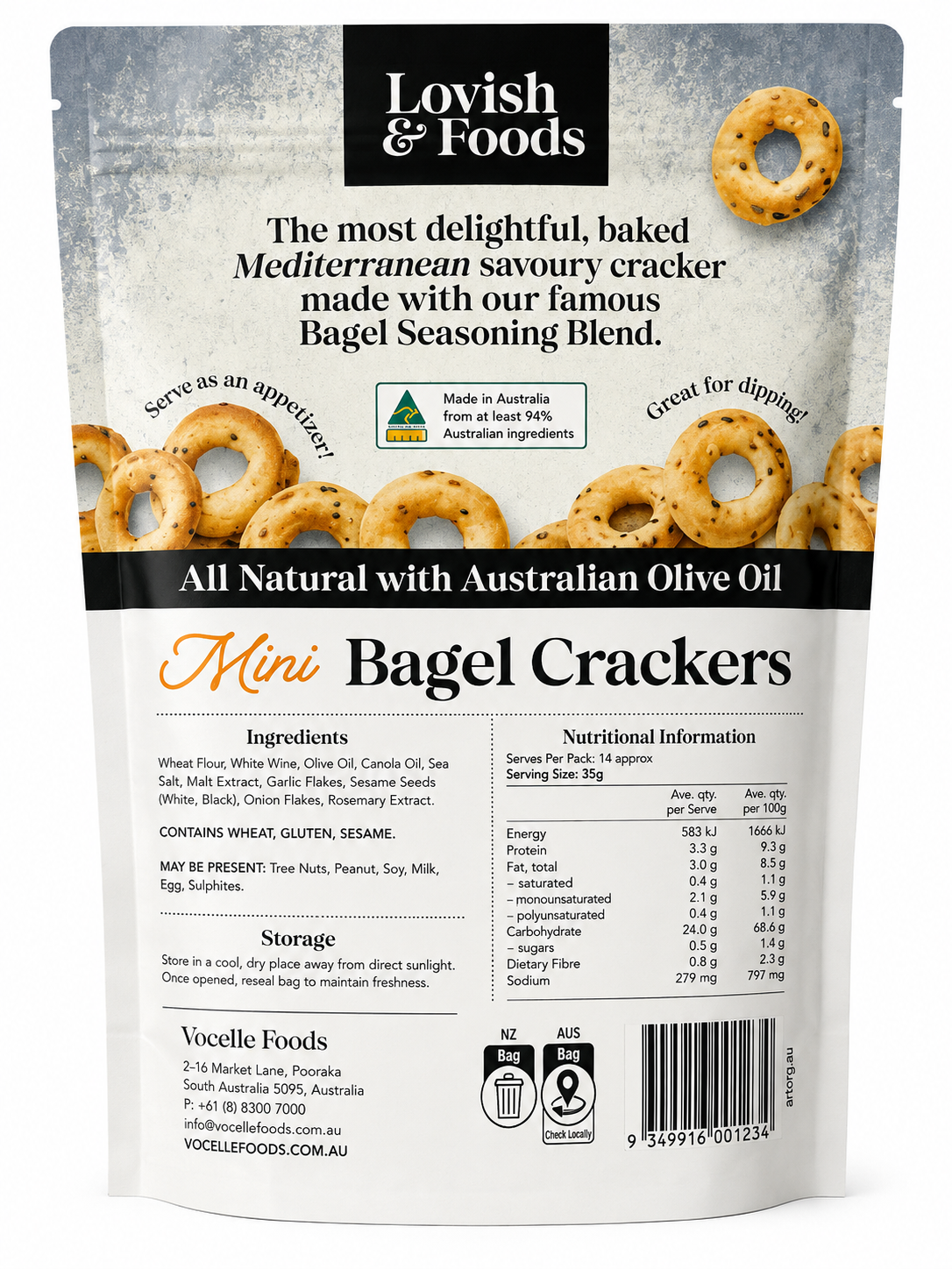 Lovish & Foods Mini Bagel Crackers 500g