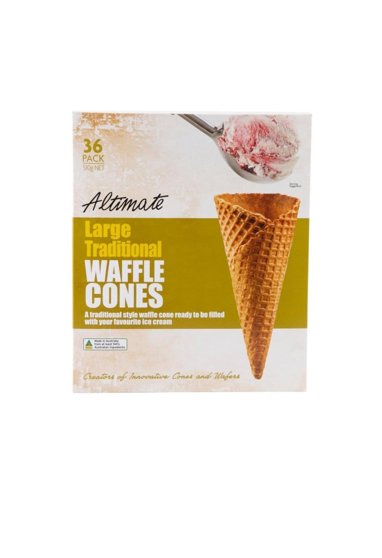 Altimate Large Traditional Waffle
Cones (36 Pack)