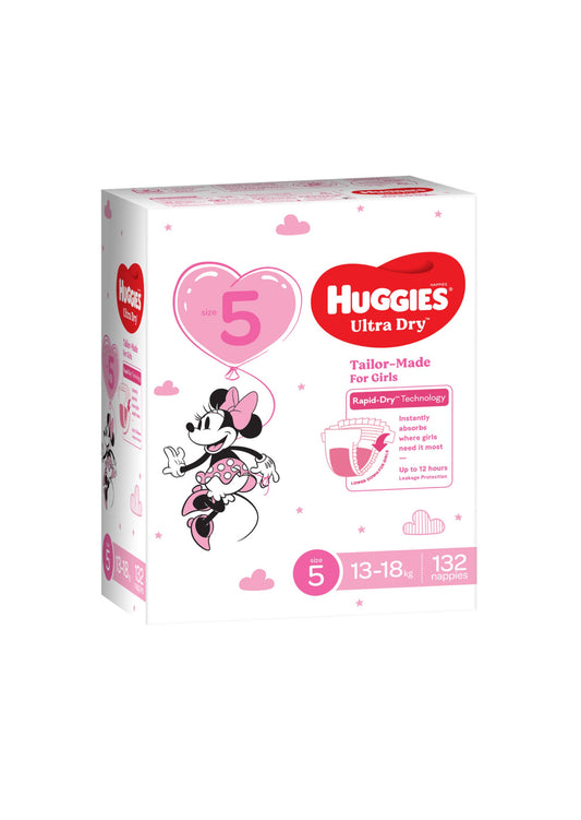 Huggies Girls' Ultra Dry Nappies
Size 5 Walker