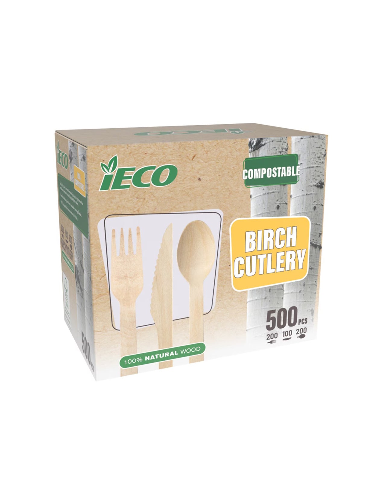 IECO Birchwood Cutlery Combo
500 pk