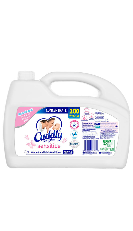 Cuddly Concentrate Sensitive
Liquid Fabric Softener 5 L