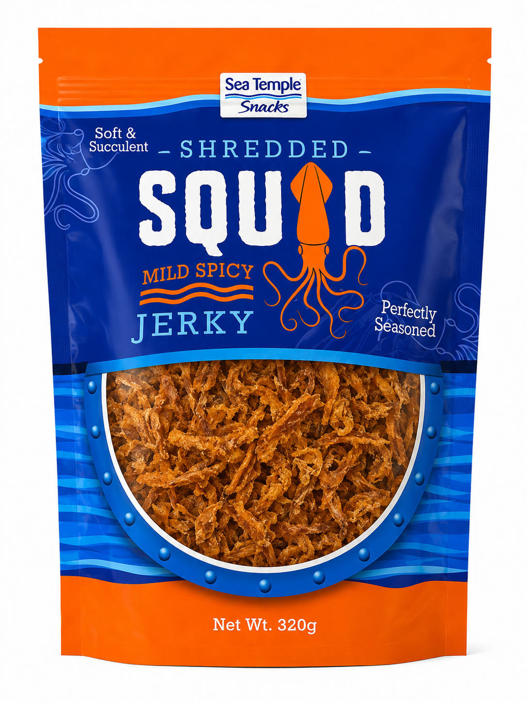 Sea Temple Shredded Squid Mild Spicy Jerky 320g
