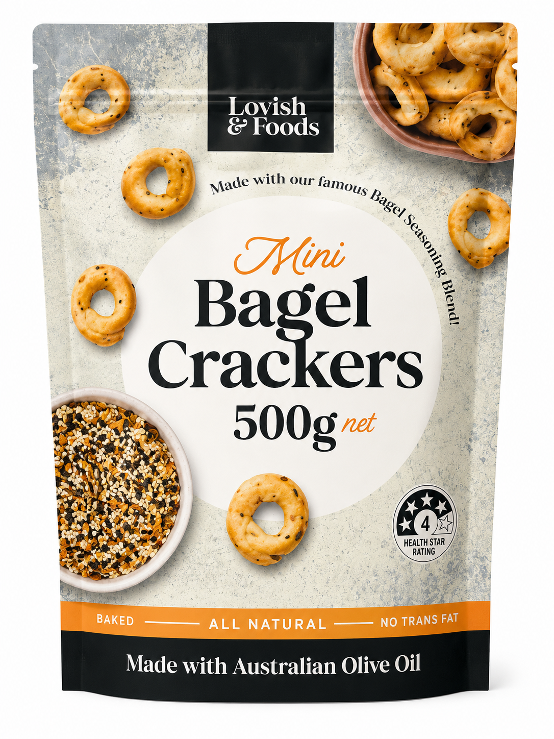 Lovish & Foods Mini Bagel Crackers 500g