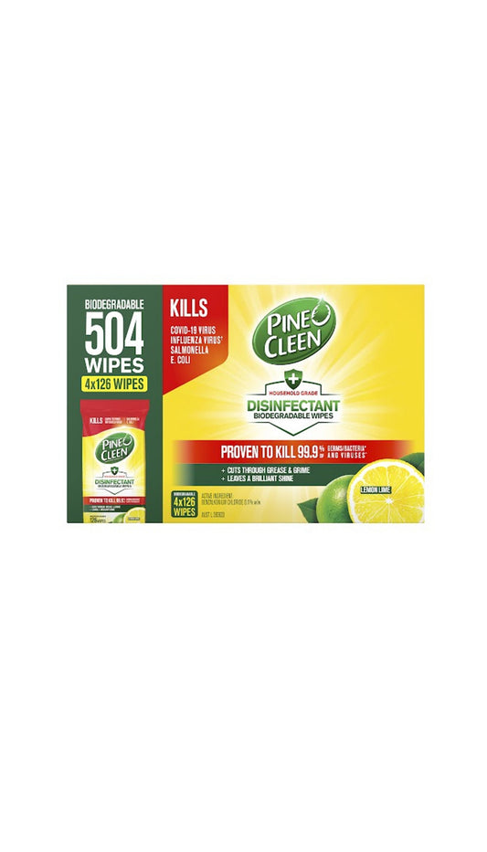 Pine O Cleen Biodegradable Wipes
Lemon Lime Sheets 504 sheets