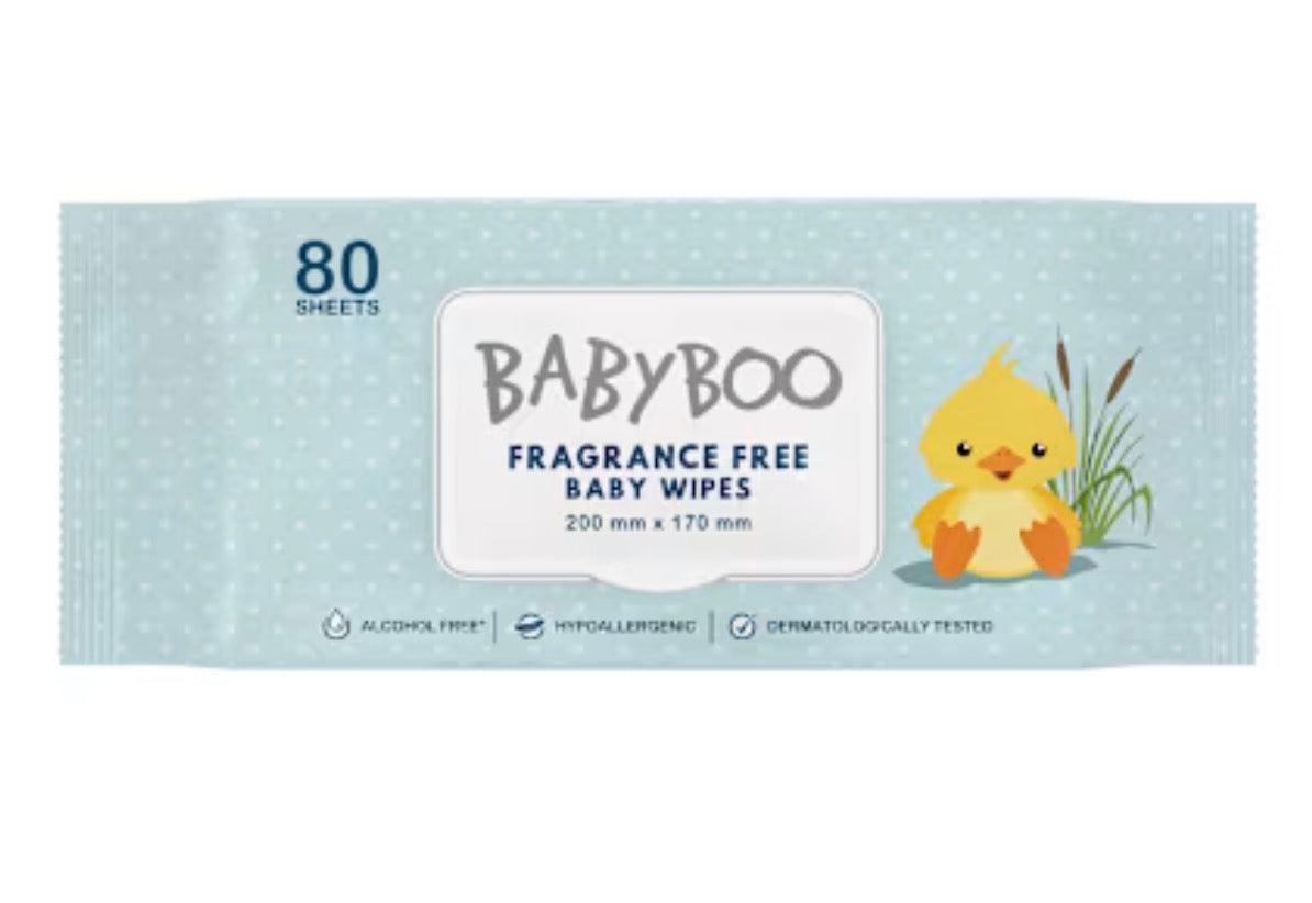 Babyboo Baby Wipes Unscented 80pk