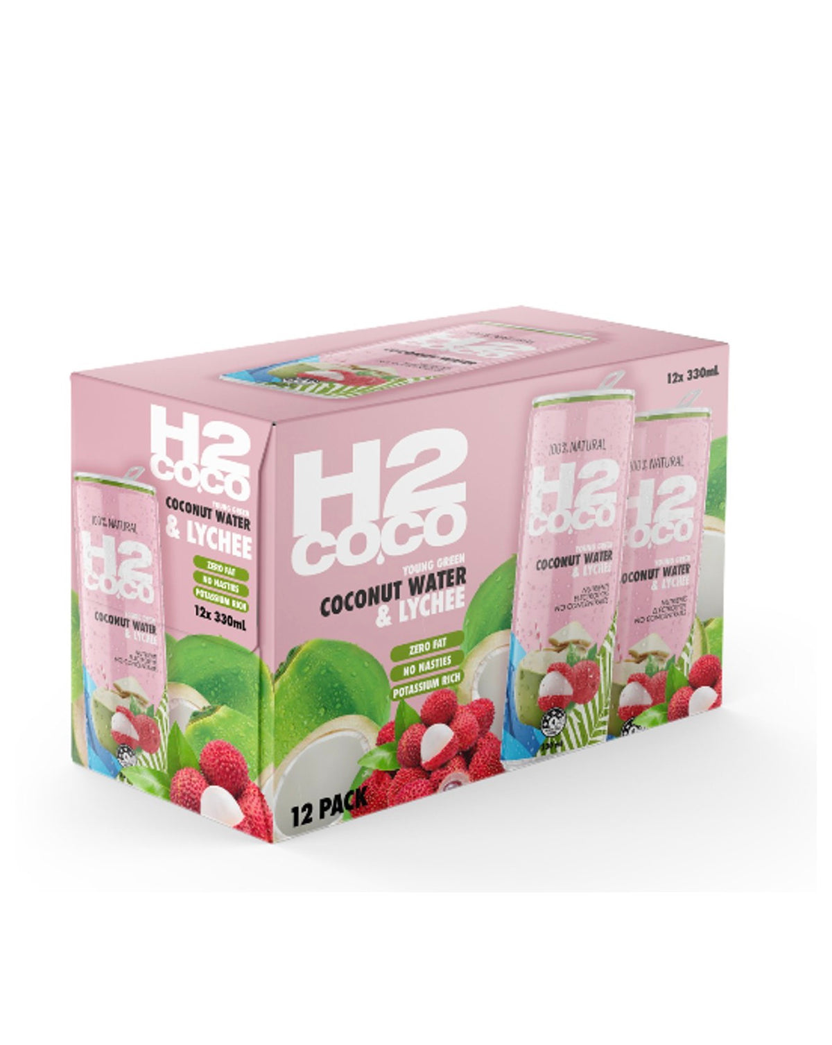 H2coco Lychee Coconut Water 330
ml × 12 pk