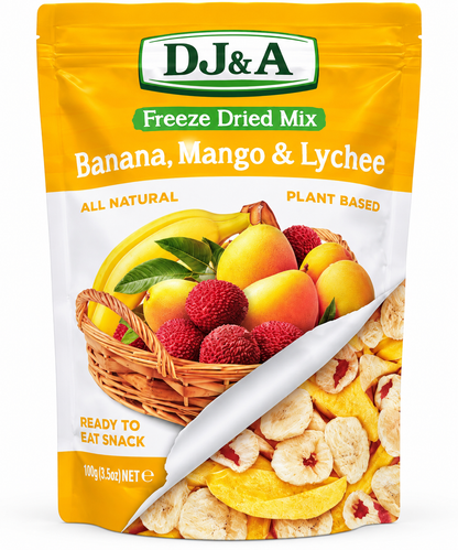 DJ & A Freeze Dried Mix Banana, Mango & Lychee