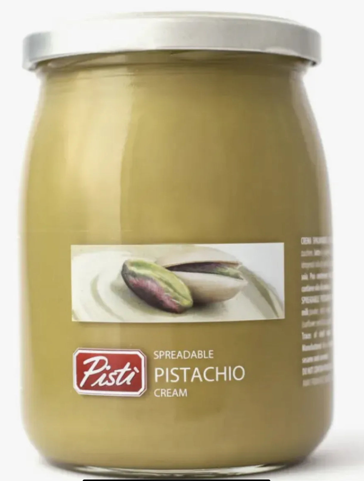 Pisti Sicilian Pistachio Cream Spread Bread Baking Spreadable Paste Jar 600g