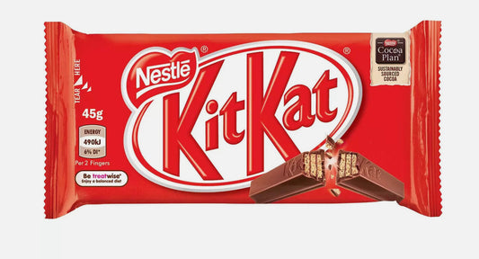 Kit Kat Chocolate Candy Bar 48 x 45g - 4 Fingers Milk Chocolate Wafer Kids Sweet