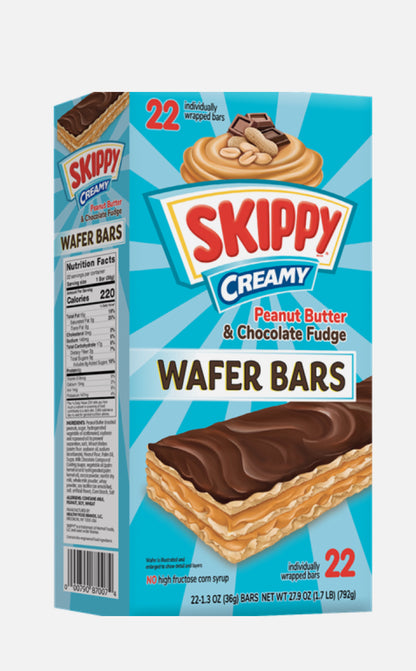 Skippy Creamy Peanut Butter & Chocolate Fudge Wafer Bars 22 x 36g