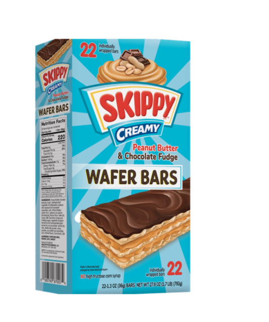 Skippy Creamy Peanut Butter & Chocolate Fudge Wafer Bars 22 x 36g