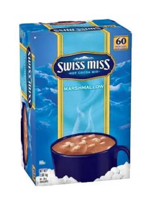 Swiss Miss Hot Cocoa Mix MARSHMALLOW 60 Sac USA Made Rich & Creamy Chocolate