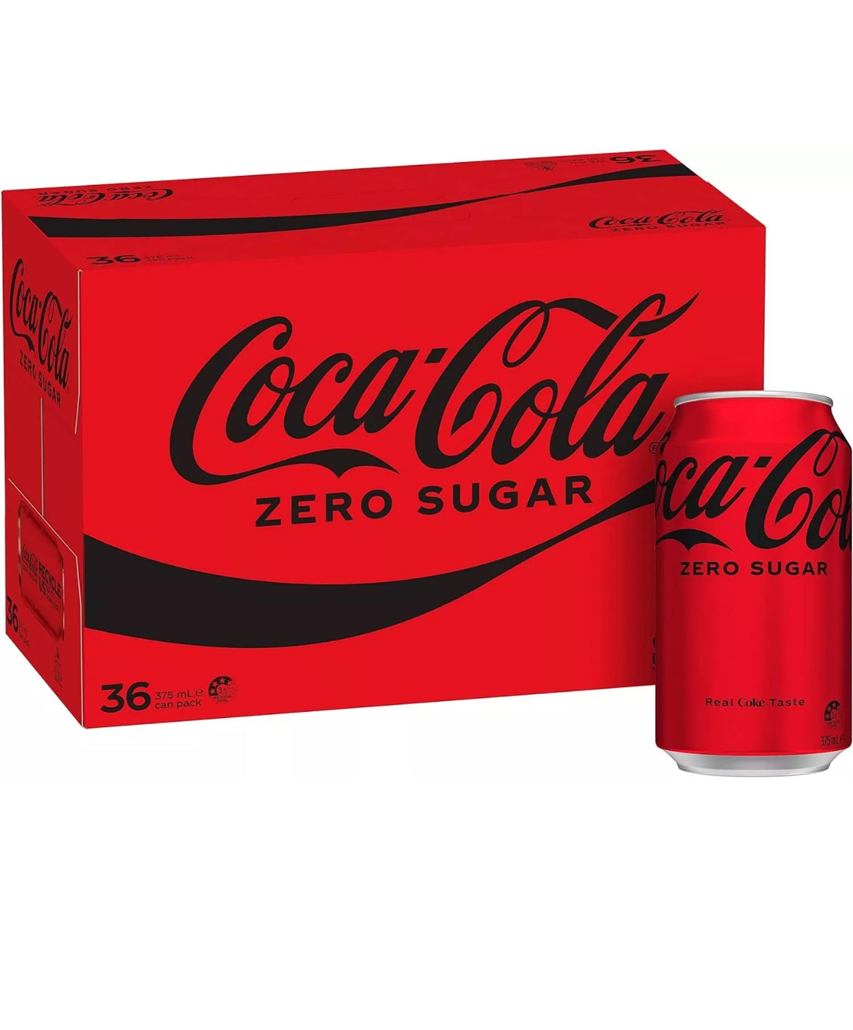 Coca-Cola Zero Sugar Soft Drink Multipack Cans (36 x 375mL)