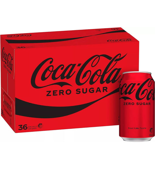 Coca-Cola Zero Sugar Soft Drink Multipack Cans (36 x 375mL)