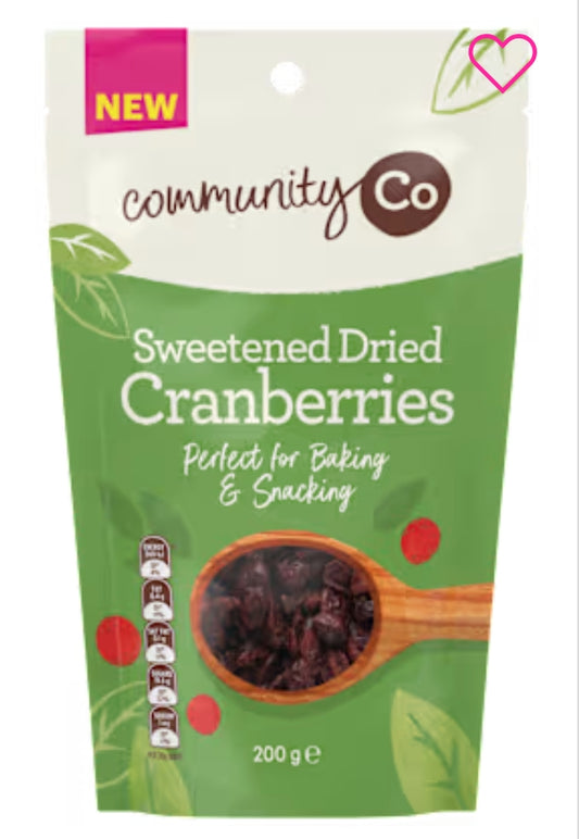 Community Co. Dried
Cranberries 200g
