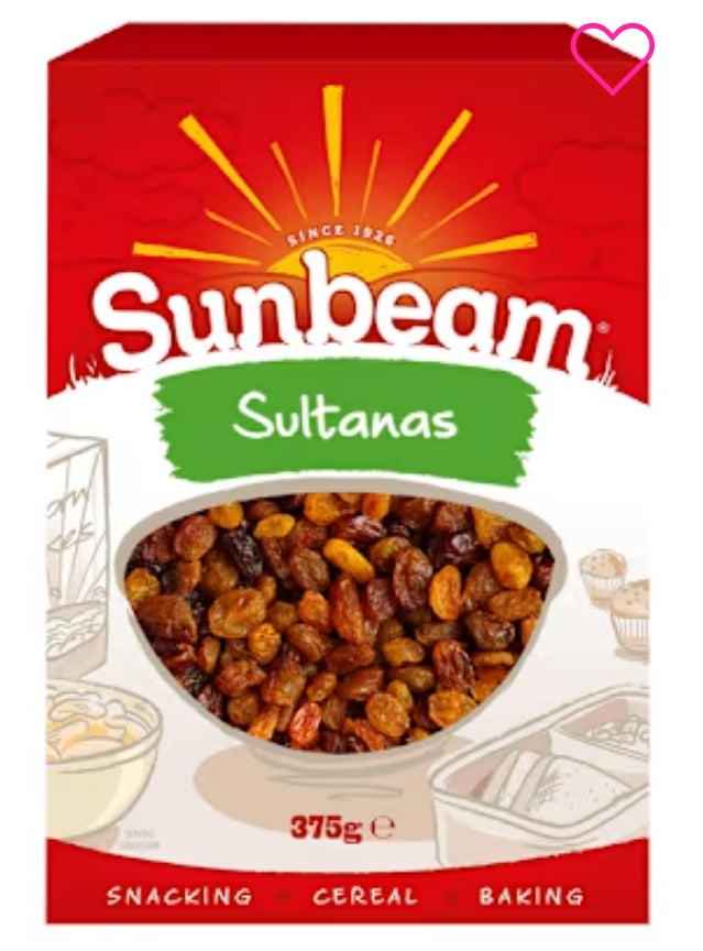 Sunbeam Sultanas Boxed
375gm × 11