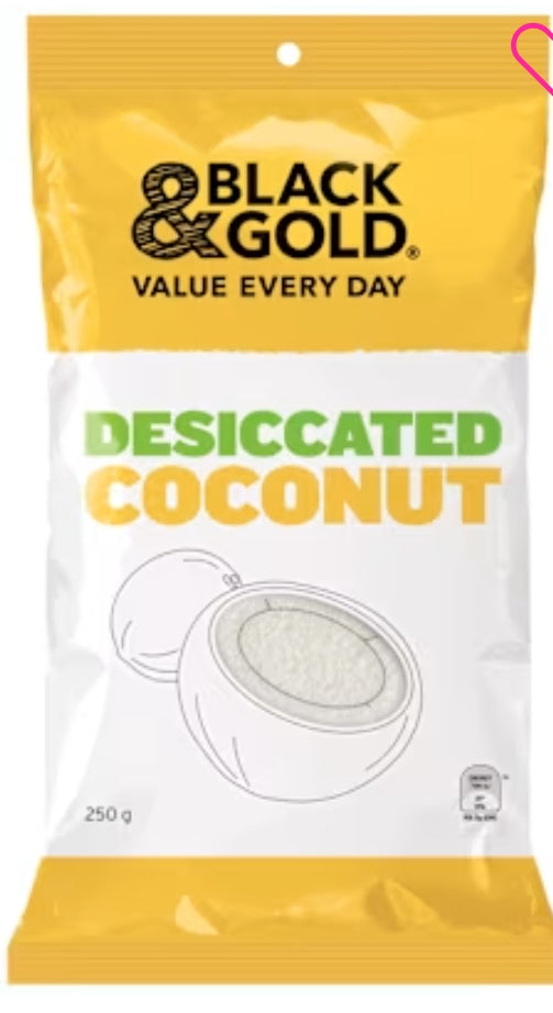 Black & Gold
Desiccated
Coconut 250g