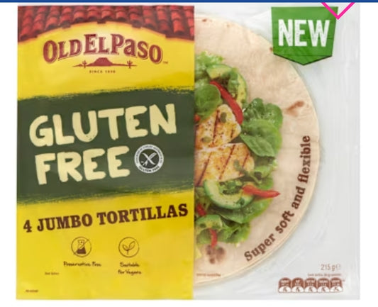 Old El Paso Gluten Free
Jumbo Tortilla 215g