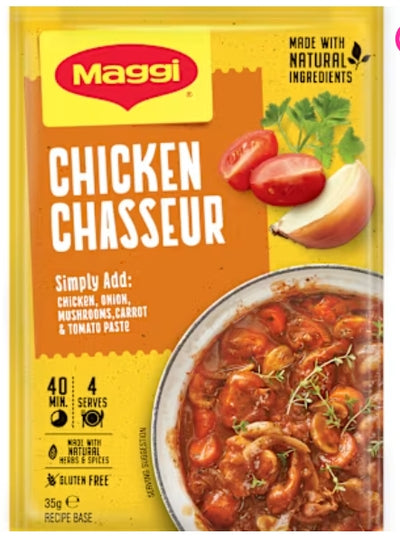 Maggi Recipe Base - Dry
Recipe Base Gluten Free
Chicken Chasseur Natural
35g