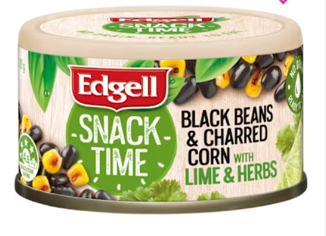Edgell Snack Time Black
Bean Corn Lime And Herb
12×70g