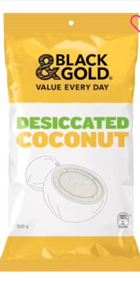 Black & Gold
Desiccated
Coconut 500g