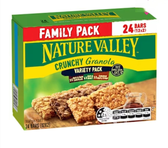 Nature Valley Crunchy Muesli
Bar Family Variety Pack 504g
X4