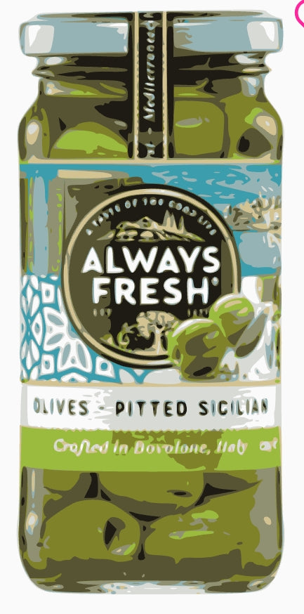 Always Fresh Sicilian Olives
Pitted 230g