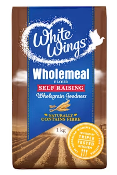 White Wings Flour
Wholemeal Self Raising 1 Kg