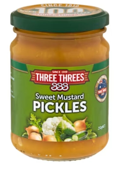 Three Threes Sweet Mustard
Pickles 250g X 6