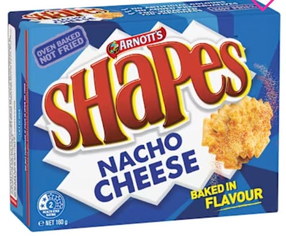 Arnott's Shapes Cracker
Biscuits Nacho Cheese 16Og