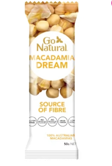 Go Natural Natural
Indulgence Macadamia
Dream Bar 50g X 16